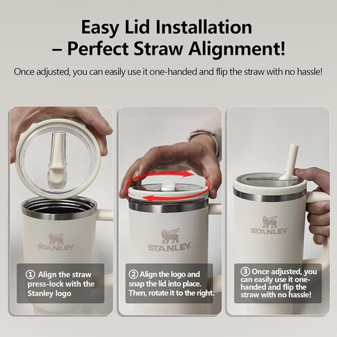 Stanley Lid Replacement 40 oz Cream 2.0 no Spill Lid Leak Proof Spill Proof Cup Lid Stanley Quencher Cup Lid Accessories in Kuwait
