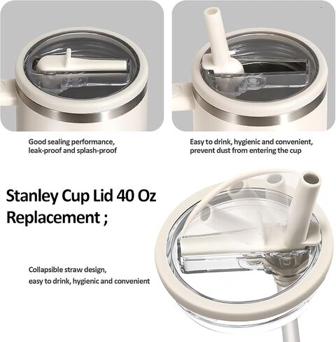 Stanley Lid Replacement 40 oz Cream 2.0 no Spill Lid Leak Proof Spill Proof Cup Lid Stanley Quencher Cup Lid Accessories in Kuwait