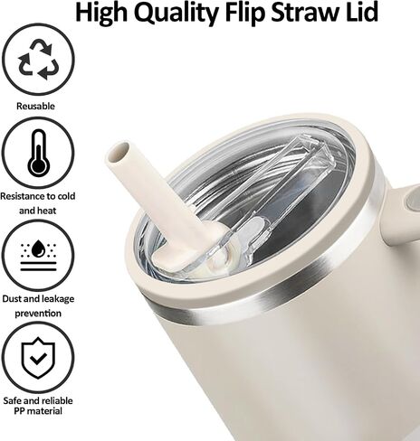 Stanley Lid Replacement 40 oz Cream 2.0 no Spill Lid Leak Proof Spill Proof Cup Lid Stanley Quencher Cup Lid Accessories in Kuwait