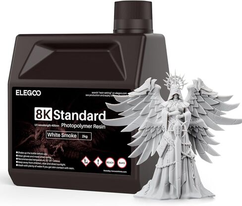 ELEGOO 8K Standard Resin for 3D Printing, Ultra Precision, 405nm Fast UV Curing Photopolymer 3D Resin for 8K 9K 12K 16K Resin 3D Printer, Space Grey 2000g in Saudi Arabia