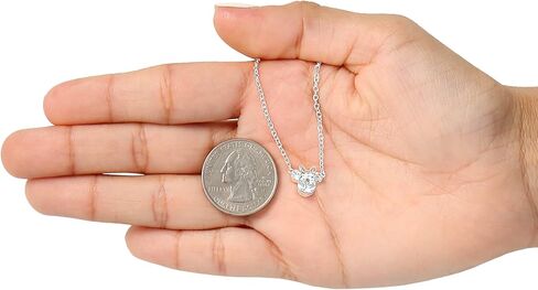 Disney Minnie Mouse Birthstone Jewelry, August Birth Month Pendant Necklace, Silver Plated, Peridot Light Green Crystal in Kuwait