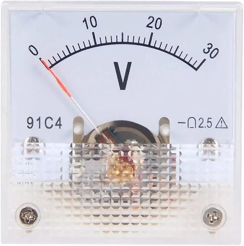 91C4 Pointer Type DC Voltmeter 5V 10V 15V 20V 30V 50V 100V Analog Panel Voltage Gauge Volt 1Pcs(DC0-10V) in Saudi Arabia
