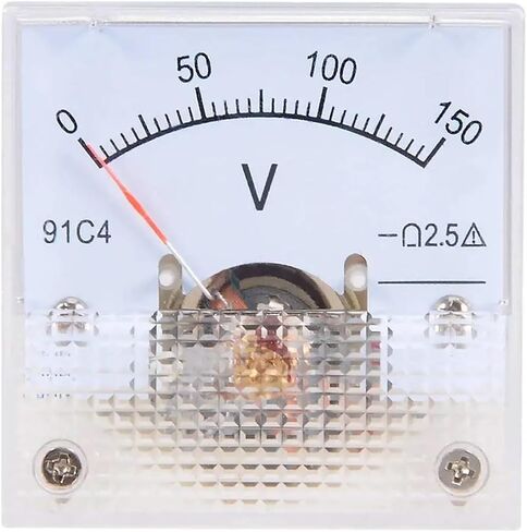 91C4 Pointer Type DC Voltmeter 5V 10V 15V 20V 30V 50V 100V Analog Panel Voltage Gauge Volt 1Pcs(DC0-10V) in Saudi Arabia