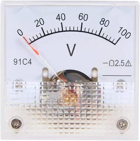 91C4 Pointer Type DC Voltmeter 5V 10V 15V 20V 30V 50V 100V Analog Panel Voltage Gauge Volt 1Pcs(DC0-10V) in Saudi Arabia