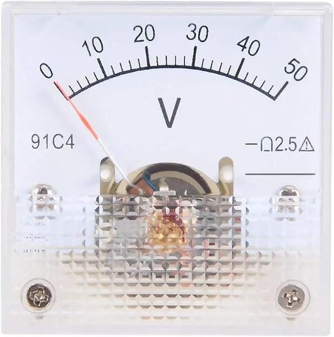 91C4 Pointer Type DC Voltmeter 5V 10V 15V 20V 30V 50V 100V Analog Panel Voltage Gauge Volt 1Pcs(DC0-10V) in Saudi Arabia