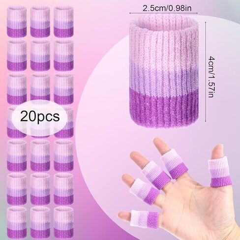 20pcs واقي إصبع الكروشيه ، أكمام كروشيه مرنة التنفس للحامي ، أغطية ضغط الوسائد الناعمة لخياطة وكتابة أطراف الإصبع in Saudi Arabia