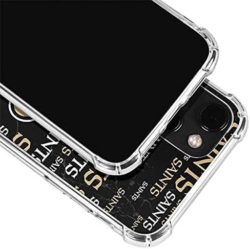 Skinit Clear Phone Case Compatible with iPhone 13 - Officially Licensed NFL New Orleans Saints Black Blast Design in Saudi Arabia