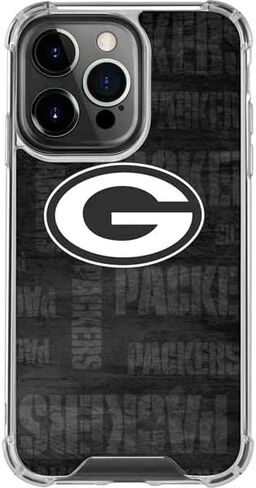 Skinit Clear Phone Case Compatible with iPhone 14 Pro - Officially Licensed NFL Green Bay Packers Black & White Design in Saudi Arabia
