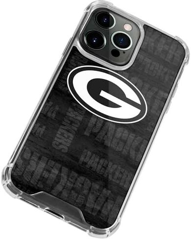 Skinit Clear Phone Case Compatible with iPhone 14 Pro - Officially Licensed NFL Green Bay Packers Black & White Design in Saudi Arabia