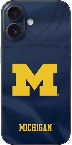 Skinit Decal Phone Skin Compatible with iPhone 16 - Officially Licensed University of Michigan Jersey Split Design in Saudi Arabia