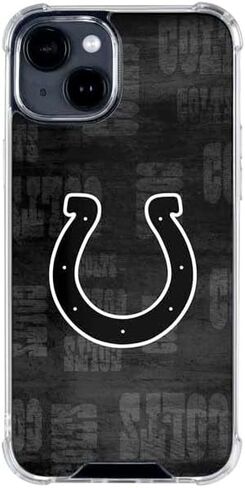 Skinit Clear Phone Case Compatible with iPhone 14 - Officially Licensed NFL Indianapolis Colts Black & White Design in Saudi Arabia