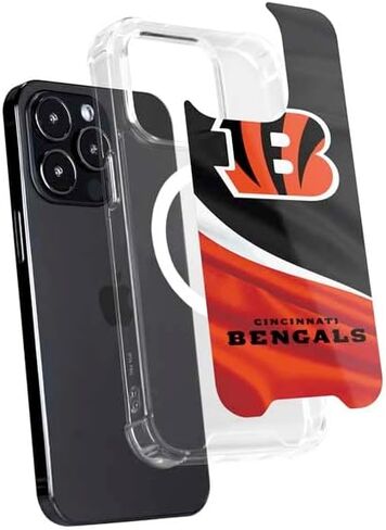 حالة Skinit Phone Case متوافقة مع Magsafe iPhone 15 Pro Max - تصميم NFL Cincinnati Bengals المرخص رسميًا in Saudi Arabia