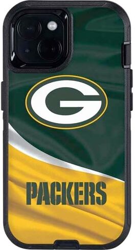 Skinit Skinit Phone Skin متوافق مع Otterbox Defender iPhone 14 - تصميم NFL Green Bay Packers المرخص رسميًا in Saudi Arabia