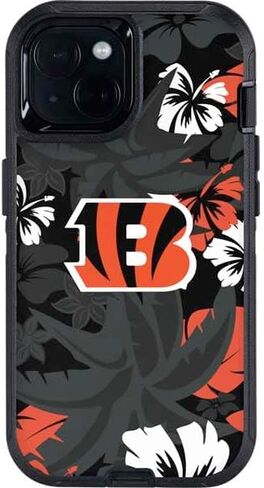 Skinit Decal Phone Skin Compatible with OtterBox Defender iPhone 13 - Officially Licensed NFL Cincinnati Bengals Tropical Print Design in Saudi Arabia