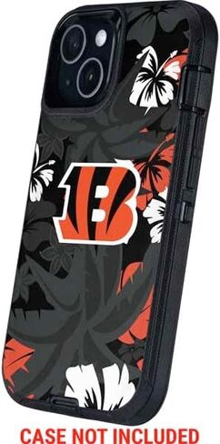 Skinit Decal Phone Skin Compatible with OtterBox Defender iPhone 13 - Officially Licensed NFL Cincinnati Bengals Tropical Print Design in Saudi Arabia