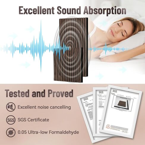 Acoustic Wood Slat Wall Panels, 47.2" X 23.6" X 0.7" 15.5ft² Sound Absorbing Acoustic Panels for Walls –Wall Panels for Stylish Interiors (4# Walnut, 2pack -47.2x23.6in) in Saudi Arabia