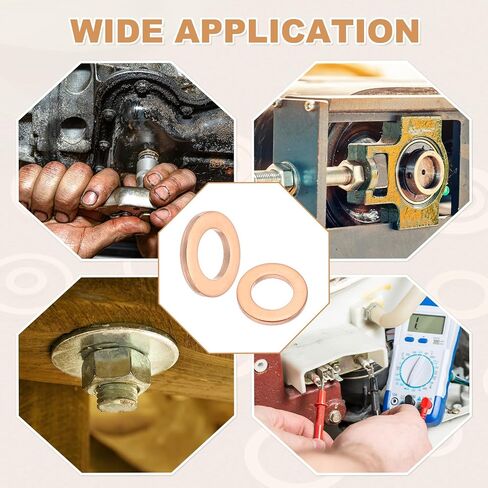 PATIKIL 18PCS M10 غسالات النحاس ، M10X16X1.5MM COPPER CROCK GASHER GASHER GASHER SEALING SEAING WASHERS TOPERTMENT RIST DIST RAP in Saudi Arabia