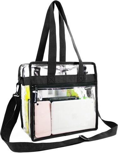 BeeGreen Stadium Clear Bags w Front Pocket and Adjustable Shoulder Carry Handles, Stadium Security Clear Purse & Gym Transparent Zippered Tote Bag in Saudi Arabia