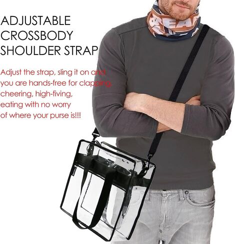 BeeGreen Stadium Clear Bags w Front Pocket and Adjustable Shoulder Carry Handles, Stadium Security Clear Purse & Gym Transparent Zippered Tote Bag in Saudi Arabia
