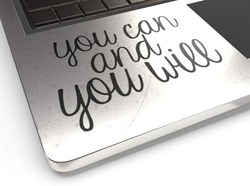 You Can You Will Decal Vinyl Sticker Auto Car Truck Wall Laptop | Black | 3.5" x 2" in Kuwait