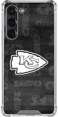 Skinit Clear Phone Case متوافق مع Galaxy S23 Plus - NFL Kansas City Chief الأسود والأبيض in Saudi Arabia