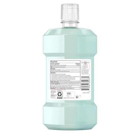 Listerine Clinical Solutions قوة المينا شطف الفم ، غسول الفلورايد اليومي المضاد للفلورايد لإصلاح مينا الأسنان ومنع تجاويف الأسنان القوية* ، النعناع في جبال الألب ، 1 لتر in Saudi Arabia