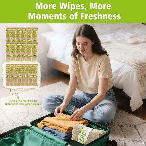 Body Wipes for Adults Bathing No Rinse - Dual-sided Shower Wipe for Women & Men, Aloe Vera Biodegradable Large Body Cleansing Wipes Individually Wrapped with Bag for Travel, Camping, Gym (20 Count) in Saudi Arabia