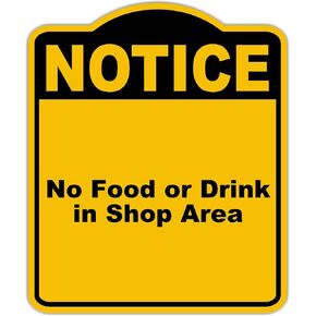 لا طعام أو مشروب في منطقة المتجر لاحظ علامة مركب من الألومنيوم الأسود الصفراء 8.5 × 10 بوصات in Kuwait