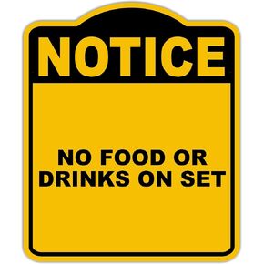 لا يوجد طعام أو مشروبات في مجموعة إشعار أصفر أسود من الألومنيوم المركب 20 × 24 بوصة in Kuwait