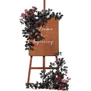 Ling's Moment 2pcs Wedding Flowers Garland Artificial Floral Swag Arch Decorations Rose Greenery Arrangements Sunset Terracotta Ceremony Reception Garden Easel Wall Entryway Outdoor (NOT Include Sign) in Saudi Arabia