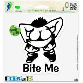 Bite Me Funny Butt Ass Vinyl Car Bumper Window Sticker 3" x 2" in Saudi Arabia