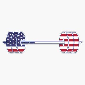 Usa Flag Barbell Powerlifting Weight Lifting Form Sticker Bumper Sticker Vinyl Decal 5" in Kuwait