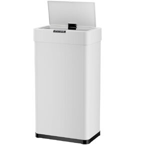 AthLike Sensor Trash Can, Touchless Motion Sensor Trash Bin, Smart Automatic Garbage Can with Soft-Close Lid, Bag Retainer Ring and Display Light,for Kitchen,Living Room Office (White, 18.5 Gal) in Saudi Arabia