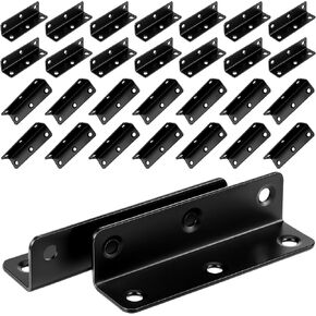 30 Pcs 3Inch Stainless Steel Angle Brackets Heavy Duty Black 3.15" x 0.78" L Shape Corner Brackets for Wood, Metal L Right Angle Bracket Hardware for Bed Frame Wooden Furniture Bookshelf in Saudi Arabia