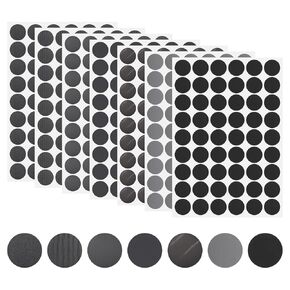 HARFINGTON 7 Sheets Screw Hole Covers Stickers 21mm 54 in 1 Self Adhesive Screw Covers Cap Waterproof Dustproof Sticker PVC for Wall Cabinets Desk Screws Furniture Repairing, Black in Saudi Arabia