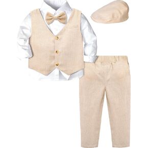 A&J DESIGN 5pcs Baby & Toddler Suit, 12 Months - 5T, Shirt & Pants & Vest & Bow Tie & Driver Cap in Saudi Arabia