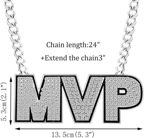 VERAMI MVP Medal, Champion MVP Chains Medal Necklace,Gold Champ Award Winner Prize Trophy Award Necklace for Adults Player Team Football Soccer Baseball Basketball Softball Fantasy Football in Saudi Arabia
