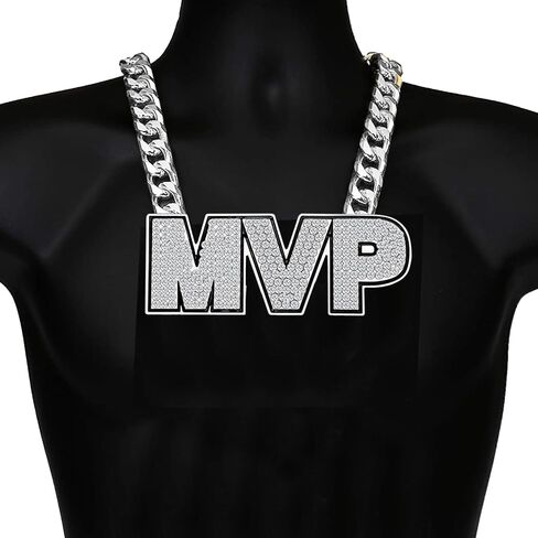 VERAMI MVP Medal, Champion MVP Chains Medal Necklace,Gold Champ Award Winner Prize Trophy Award Necklace for Adults Player Team Football Soccer Baseball Basketball Softball Fantasy Football in Saudi Arabia