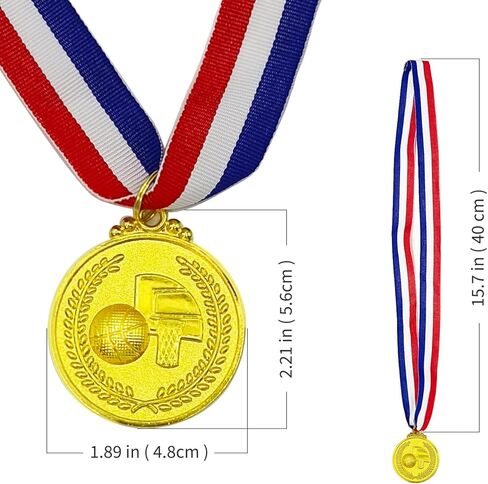 2'' Medals for Awards – 3/6/12/24/36/48 Pcs, Lightweight Zinc Alloy Medals - Gold, Silver, Bronze for 1st, 2nd, 3rd Place, Includes Ribbons in Kuwait