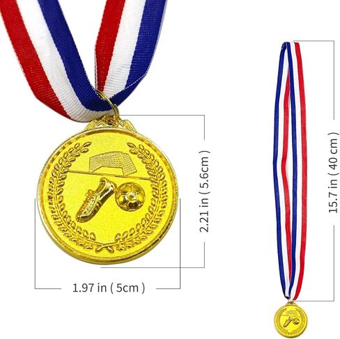 2'' Medals for Awards – 3/6/12/24/36/48 Pcs, Lightweight Zinc Alloy Medals - Gold, Silver, Bronze for 1st, 2nd, 3rd Place, Includes Ribbons in Kuwait