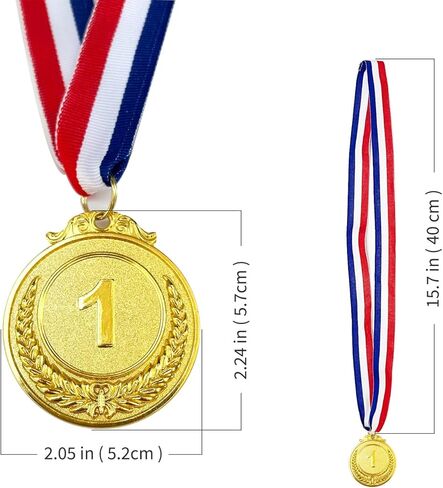 2'' Medals for Awards – 3/6/12/24/36/48 Pcs, Lightweight Zinc Alloy Medals - Gold, Silver, Bronze for 1st, 2nd, 3rd Place, Includes Ribbons in Kuwait