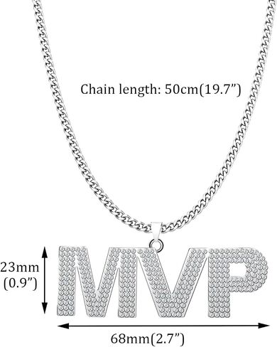 VERAMI MVP Medal, Champion MVP Chains Medal Necklace,Gold Champ Award Winner Prize Trophy Award Necklace for Adults Player Team Football Soccer Baseball Basketball Softball Fantasy Football in Saudi Arabia