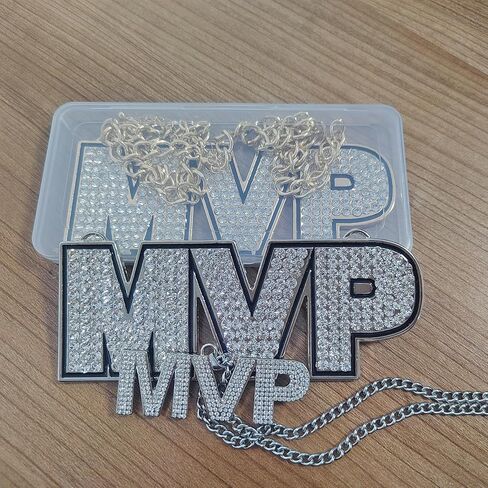 VERAMI MVP Medal, Champion MVP Chains Medal Necklace,Gold Champ Award Winner Prize Trophy Award Necklace for Adults Player Team Football Soccer Baseball Basketball Softball Fantasy Football in Saudi Arabia