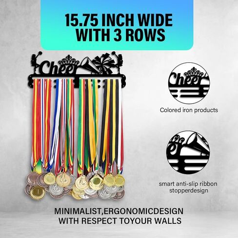 Ph Pandahall Cheer Medal Hanger Display Rack Ceaphal Medal حامل ميدالية 15.7 بوصة جوائز الشريط الشمئ in Saudi Arabia