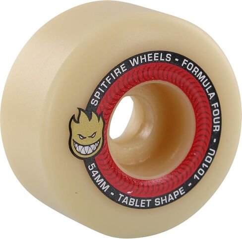 Spitfire 54mm Wheels Formula Four Tablets Natural/Red Skateboard Wheels - 101a with Bones Bearings - 8mm Bones Reds Precision Skate Rated Skateboard Bearings (8) Pack - Bundle of 2 Items in Saudi Arabia