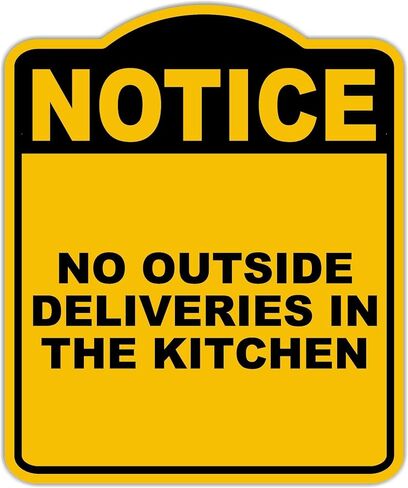 لا يوجد توصيلات خارجية في المطبخ لاحظ علامة مركب من الألومنيوم الأسود الصفراء 15 × 18 بوصة in Kuwait