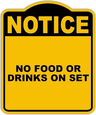 لا يوجد طعام أو مشروبات في مجموعة إشعار أصفر أسود من الألومنيوم المركب 20 × 24 بوصة in Kuwait