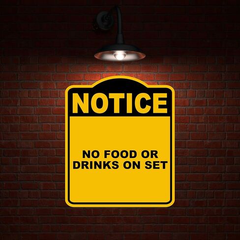 لا يوجد طعام أو مشروبات في مجموعة إشعار أصفر أسود من الألومنيوم المركب 20 × 24 بوصة in Kuwait