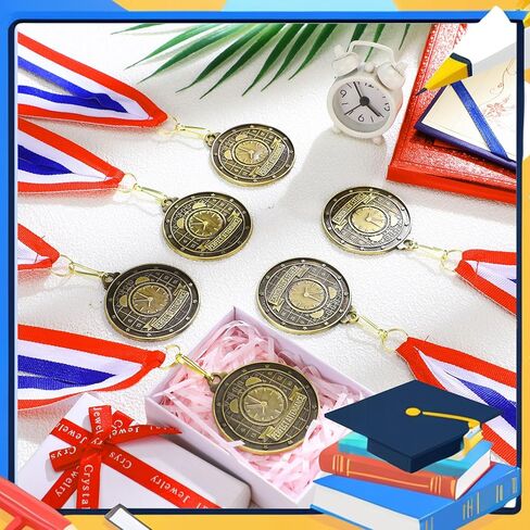 Quelay 60 Pcs Gold Award Medals with Neck Ribbons 2 Inch Winner Medals Awards Bulk Metal Trophy Award Prize Gift for Adult Competitions Education Tournaments Event in Saudi Arabia