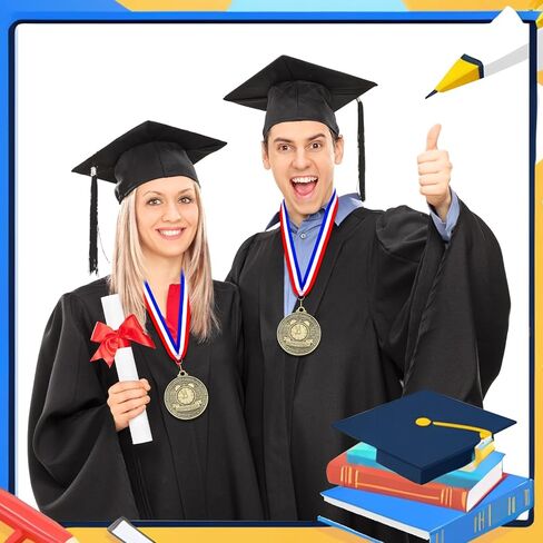 Quelay 60 Pcs Gold Award Medals with Neck Ribbons 2 Inch Winner Medals Awards Bulk Metal Trophy Award Prize Gift for Adult Competitions Education Tournaments Event in Saudi Arabia